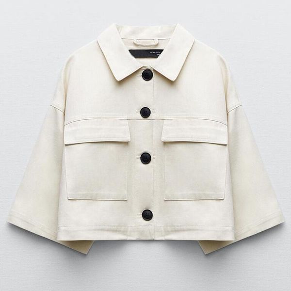 women's jackets zaaho spring autumn woman white pockets crop denim jacket vintage female cotton outerwear chic coat, Black;brown
women's jackets zaaho spring autumn woman white pockets crop denim jacket vintage female cotton outerwear chic coat, Black;brown