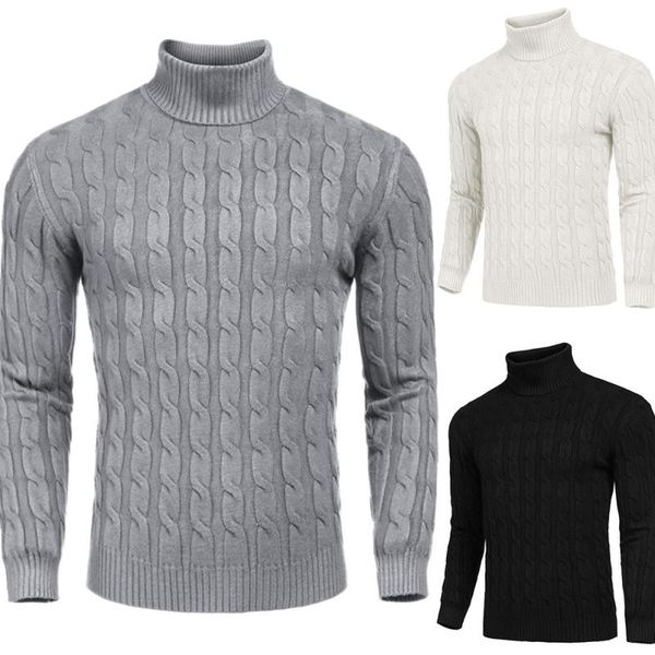 men's sweaters autumn and winter knitted head twisted turtleneck solid color pullover casual sweater, White;black
men's sweaters autumn and winter knitted head twisted turtleneck solid color pullover casual sweater, White;black