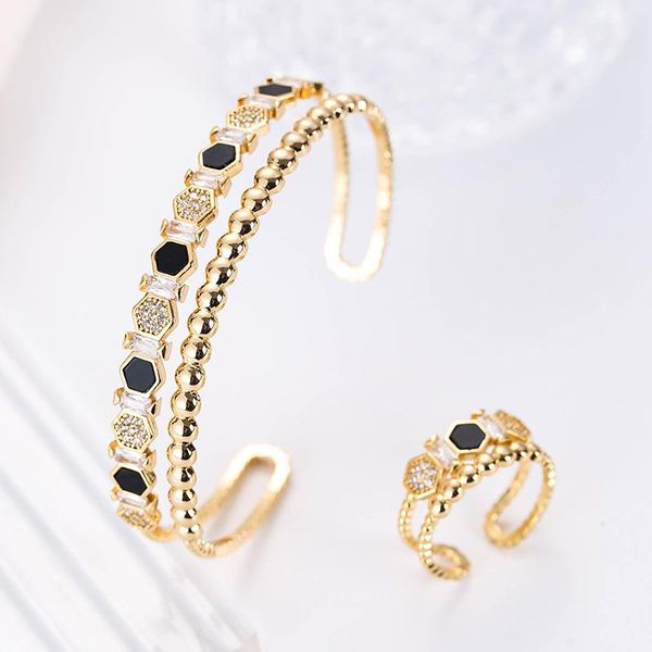 earrings & necklace fashion jewelry set for women four flower clover open ring colorful shell cubic zirconia bangle couple, Silver
earrings & necklace fashion jewelry set for women four flower clover open ring colorful shell cubic zirconia bangle couple, Silver