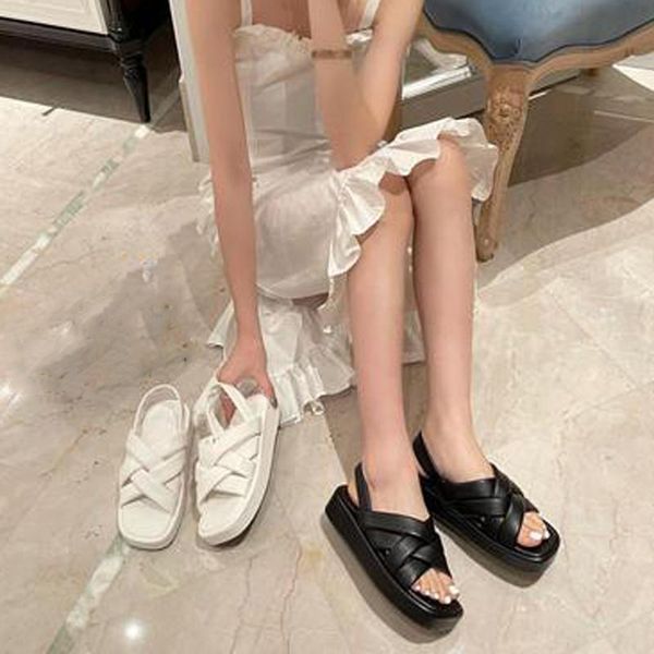 square toe women beach flat sandals 2021 summer open cross tied back strap casual walking shoes thick bottemed, Black
square toe women beach flat sandals 2021 summer open cross tied back strap casual walking shoes thick bottemed, Black