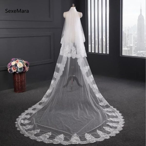 bridal veils two layers long veil beautiful tulle cathedral wedding with comb lace edge custom made, Black
bridal veils two layers long veil beautiful tulle cathedral wedding with comb lace edge custom made, Black