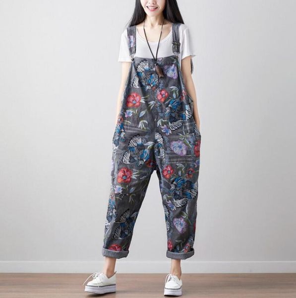 women's jumpsuits & rompers women vintage printed flower casual loose denim jumsuits ladies retro plus size jeans overalls body feminin, Black;white
women's jumpsuits & rompers women vintage printed flower casual loose denim jumsuits ladies retro plus size jeans overalls body feminin, Black;white