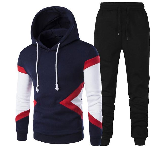 men's sets fall/winter set men splicing hoodie + pants sportswear 2021 brand clothing running, Black;blue
men's sets fall/winter set men splicing hoodie + pants sportswear 2021 brand clothing running, Black;blue