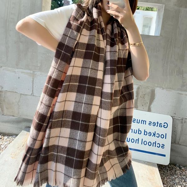 scarves fall /winter 2021european double-sided british plaid women's scarf thickened and long warm retro tassel cashmere shawl, Blue;gray
scarves fall /winter 2021european double-sided british plaid women's scarf thickened and long warm retro tassel cashmere shawl, Blue;gray