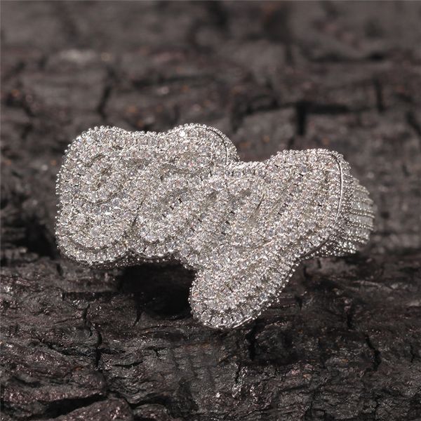 hip hop with side stones rings custom diy personalized letter ring iced out full zircon making time 20 days, Silver
hip hop with side stones rings custom diy personalized letter ring iced out full zircon making time 20 days, Silver
