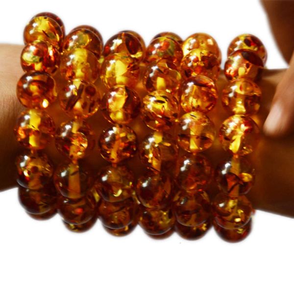 baltic amber flower pearl single circle bracelet men's and women's market, Black 
baltic amber flower pearl single circle bracelet men's and women's market, Black