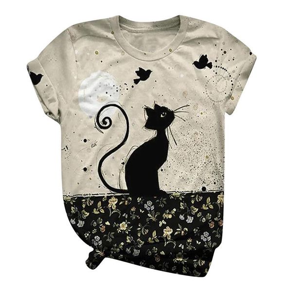 fashion summer casual short sleeve women t shirts o neck comfort loose lovely cat print tee lr4, White
fashion summer casual short sleeve women t shirts o neck comfort loose lovely cat print tee lr4, White