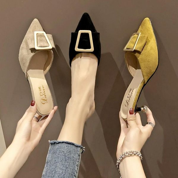 slippers summer fashion women shoes woman mules cover pointed toe solid flock buckle high heels ladies casual slides, Black
slippers summer fashion women shoes woman mules cover pointed toe solid flock buckle high heels ladies casual slides, Black