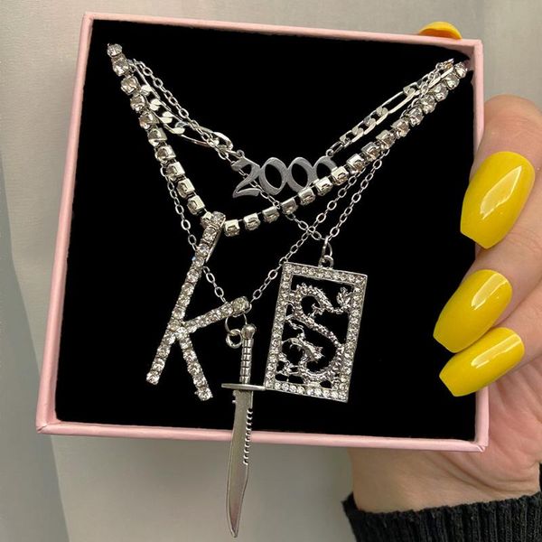 multilayer geometry crystal dragon letter chain necklace silver color punk year number sword pendant necklaces trendy jewelry chains
multilayer geometry crystal dragon letter chain necklace silver color punk year number sword pendant necklaces trendy jewelry chains