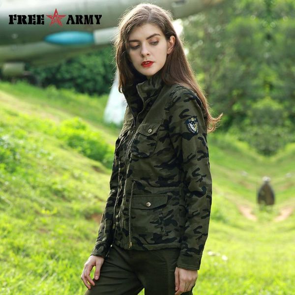 women's jackets rmy brand camo jacket waist drawstring pockets style for woman cotton denim female outerwear & coats, Black;brown
women's jackets rmy brand camo jacket waist drawstring pockets style for woman cotton denim female outerwear & coats, Black;brown