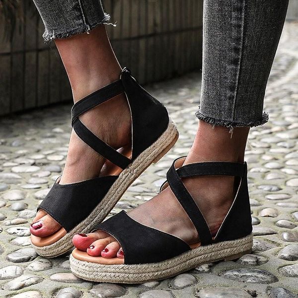 sandals pamanni woman plus size platforn gladiator style female shoes cross-tied zip shallow office ladies sandal, Black
sandals pamanni woman plus size platforn gladiator style female shoes cross-tied zip shallow office ladies sandal, Black