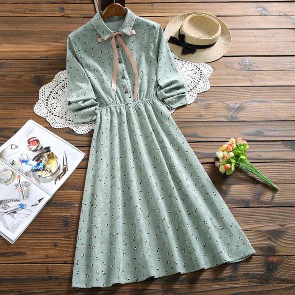 casual dresses arrival autumn women elegant corduroy dress turn-down collar printed midi mori girl sweet chic gd117, Black;gray
casual dresses arrival autumn women elegant corduroy dress turn-down collar printed midi mori girl sweet chic gd117, Black;gray