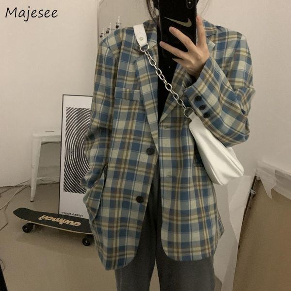 women's suits & blazers women elegant vintage high street spring 2021 single breasted notched fitting loosely outwear stylish feminino, White;black
women's suits & blazers women elegant vintage high street spring 2021 single breasted notched fitting loosely outwear stylish feminino, White;black