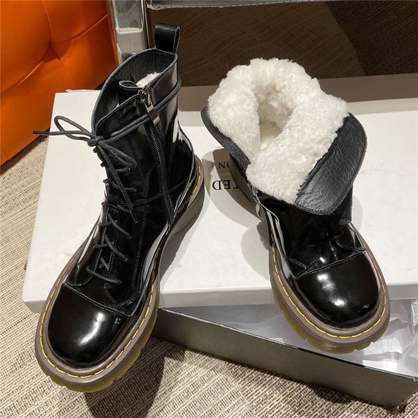 boot quality female snow genuine leather wool boots handcrafted lace in shoes, Black
boot quality female snow genuine leather wool boots handcrafted lace in shoes, Black