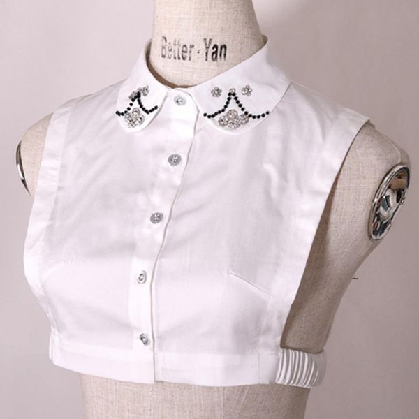 women's blouses & shirts decorative lady wild fake collar shirt spring decoration star sweater decorated hollow denim, White
women's blouses & shirts decorative lady wild fake collar shirt spring decoration star sweater decorated hollow denim, White