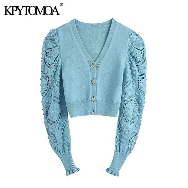 kpytomoa women fashion gem buttons cropped knitted cardigan sweater vintage long sleeve pompoms female outerwear chic 210914, White;black
kpytomoa women fashion gem buttons cropped knitted cardigan sweater vintage long sleeve pompoms female outerwear chic 210914, White;black