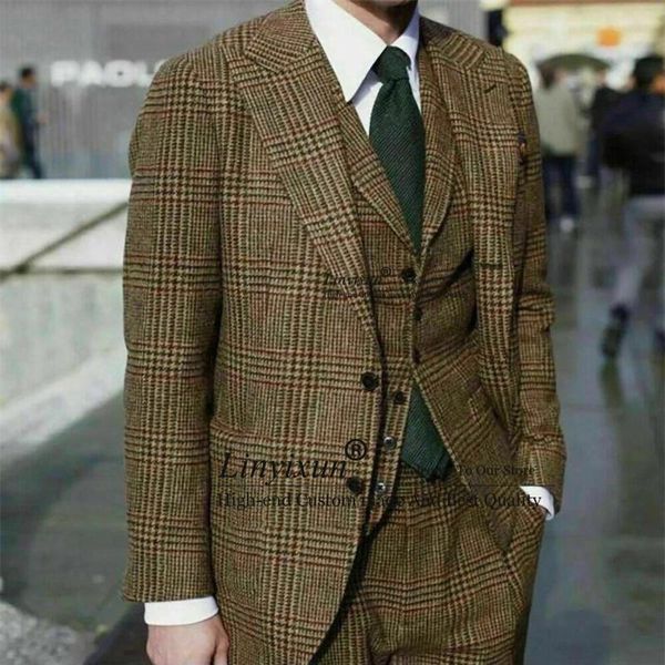 men's suits & blazers winter houndstooth wool men 3 piece jacket vest pants set wedding groom tuxedo male peaked lapel business blazer, White;black
men's suits & blazers winter houndstooth wool men 3 piece jacket vest pants set wedding groom tuxedo male peaked lapel business blazer, White;black