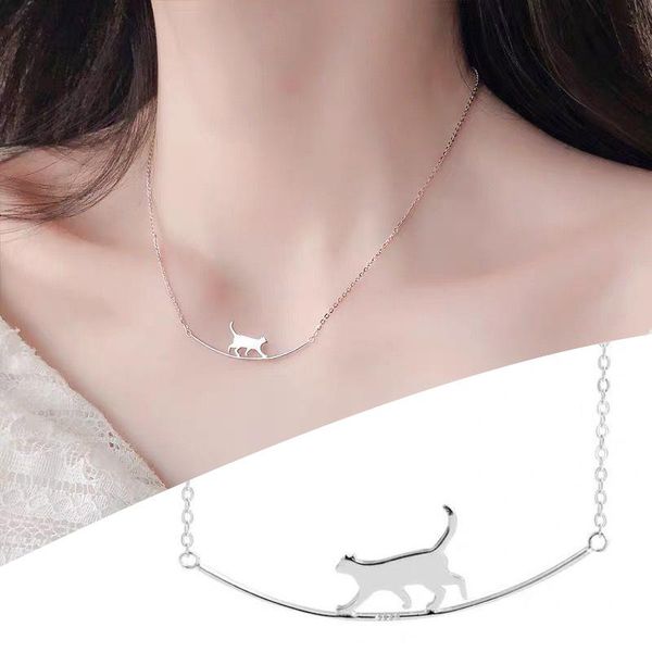 pendant necklaces fashion animal walking cat necklace clavicle women jewelry gifts for girls fs99, Silver
pendant necklaces fashion animal walking cat necklace clavicle women jewelry gifts for girls fs99, Silver