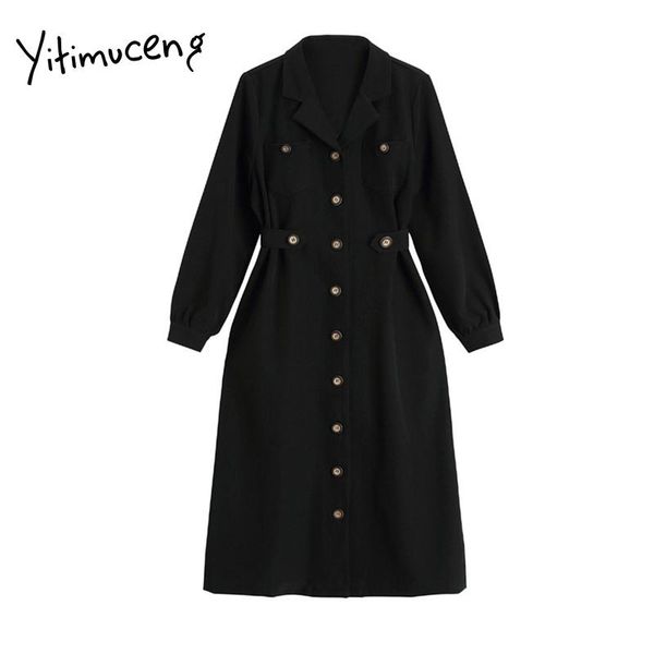 yitimuceng midi dresses for women vintage a-line solid button empire notched black red 2021 spring clothing mid-calf winter fall casual, Black;gray
yitimuceng midi dresses for women vintage a-line solid button empire notched black red 2021 spring clothing mid-calf winter fall casual, Black;gray