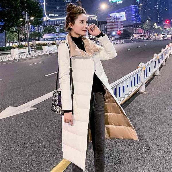 plus size women double sided jacket winter 90% white duck down long coat warm parkas windproof outwear 210430, Black
plus size women double sided jacket winter 90% white duck down long coat warm parkas windproof outwear 210430, Black