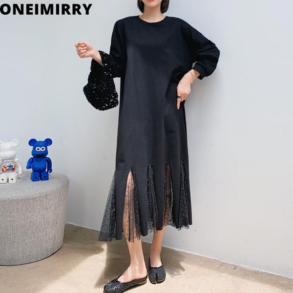 women's hoodies & sweatshirts oneimirry patchwork mesh dot long sweatshirt women loose clothes o-neck streetwear fashion black fall 202
women's hoodies & sweatshirts oneimirry patchwork mesh dot long sweatshirt women loose clothes o-neck streetwear fashion black fall 202
