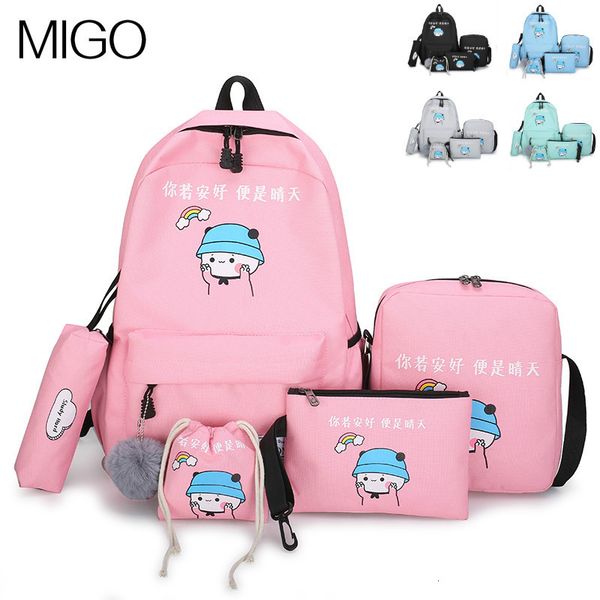 backpack five piece women's cartoon printed canvas college style schoolbag for primary and secondary school students
backpack five piece women's cartoon printed canvas college style schoolbag for primary and secondary school students
