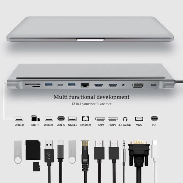 hubs usb docking station portable c to 4k -compatible 3.0 pd 12 in 1 multiport adapter dongle
hubs usb docking station portable c to 4k -compatible 3.0 pd 12 in 1 multiport adapter dongle