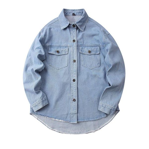 vintage men shirt pure cotton oversize long sleeve fashion mens dress shirts denim casual double pocket streetwear clothing men's, White;black
vintage men shirt pure cotton oversize long sleeve fashion mens dress shirts denim casual double pocket streetwear clothing men's, White;black