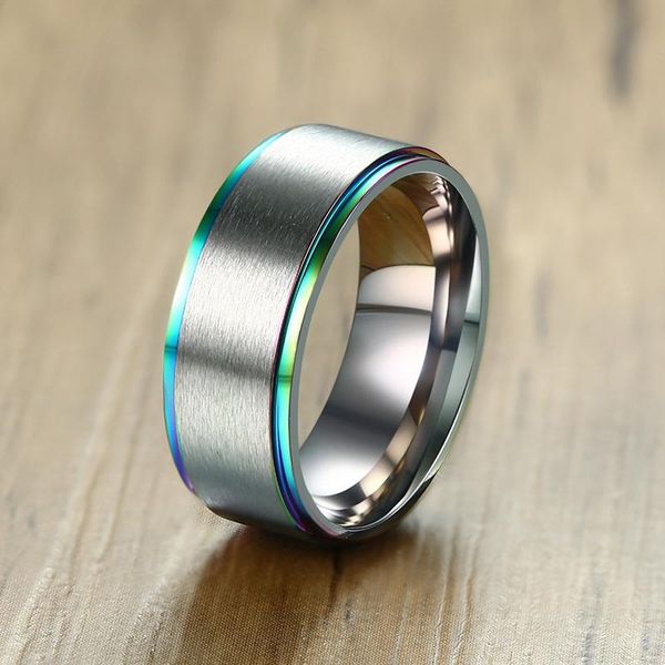 8mm wide stainless steel color ring for mens rainbow basic line wedding band jewelry rings, Slivery;golden
8mm wide stainless steel color ring for mens rainbow basic line wedding band jewelry rings, Slivery;golden