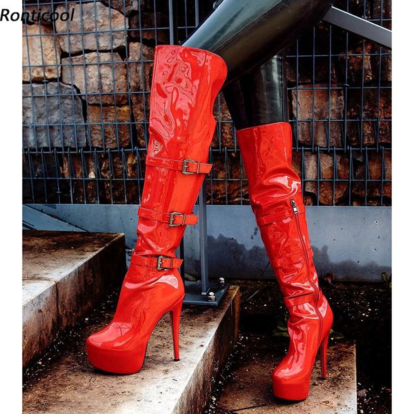 ronti new women winter over the knee boots hidden platform patent stiletto heels round toe red night club shoes us size 5-15, Black
ronti new women winter over the knee boots hidden platform patent stiletto heels round toe red night club shoes us size 5-15, Black