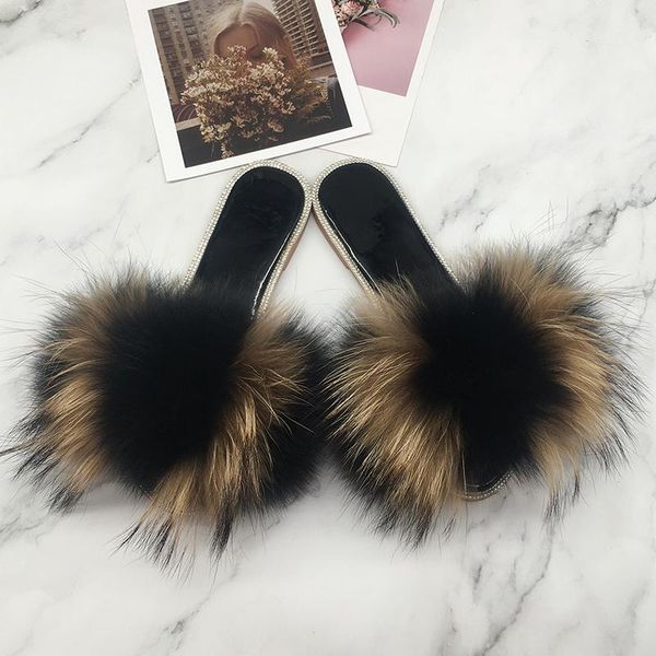 real fur slippers summer furry slides for women fluffy outdoor shoes with crystal beach sandals flip flops bling 2021, Black
real fur slippers summer furry slides for women fluffy outdoor shoes with crystal beach sandals flip flops bling 2021, Black