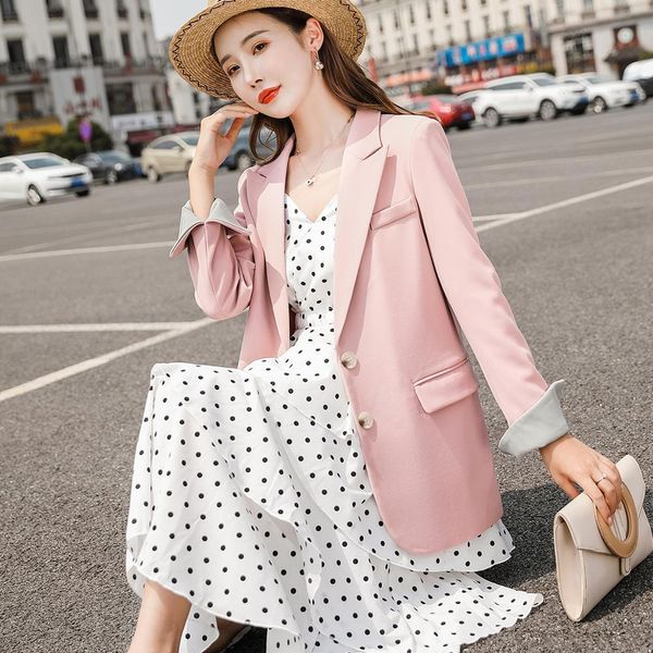 suit suit mode 2021 women black blazer pink apricot jackets outerwear autumn single-breasted jacket, White;black
suit suit mode 2021 women black blazer pink apricot jackets outerwear autumn single-breasted jacket, White;black