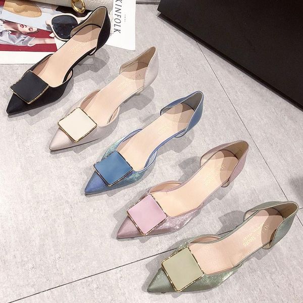 women 5cm high heels buckle pumps luxury elegant silk scarpins green pointed toe low lady pink prom stiletto shoes dress, Black
women 5cm high heels buckle pumps luxury elegant silk scarpins green pointed toe low lady pink prom stiletto shoes dress, Black