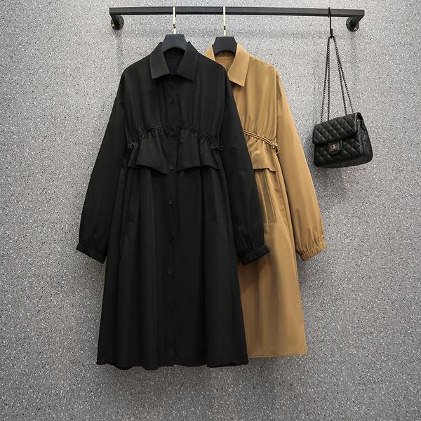 women's trench coats 2021 autumn fashion temperament loose slim shirt collar single-breasted mid-length windbreaker jacket kk966, Tan;black
women's trench coats 2021 autumn fashion temperament loose slim shirt collar single-breasted mid-length windbreaker jacket kk966, Tan;black