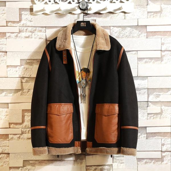 men's jackets leather plush thickened winter fashion leisure fur one-piece jacket lapel lamb cashmere cotton, Black;brown
men's jackets leather plush thickened winter fashion leisure fur one-piece jacket lapel lamb cashmere cotton, Black;brown