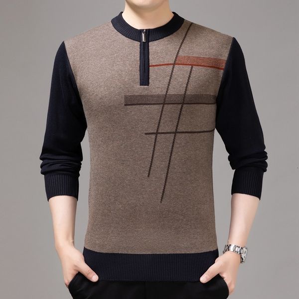 autumn winter semi zipper sweater middle-aged and elderly busins long sleeve casual knitted men's fashion bottomed shirt, White;black
autumn winter semi zipper sweater middle-aged and elderly busins long sleeve casual knitted men's fashion bottomed shirt, White;black