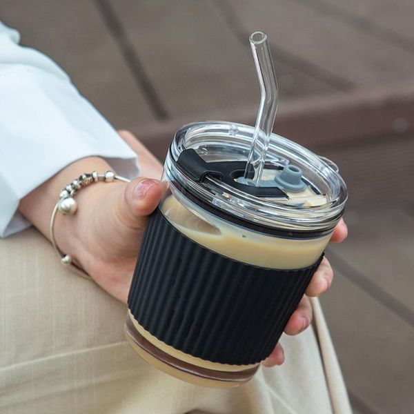 wine glasses glass straw cup milk coffee with cover ins style portable female tea water
wine glasses glass straw cup milk coffee with cover ins style portable female tea water