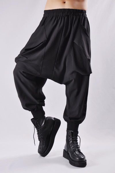 summer thin men's nine-point pants harem personality loose cross-pants wide-leg, Black
summer thin men's nine-point pants harem personality loose cross-pants wide-leg, Black