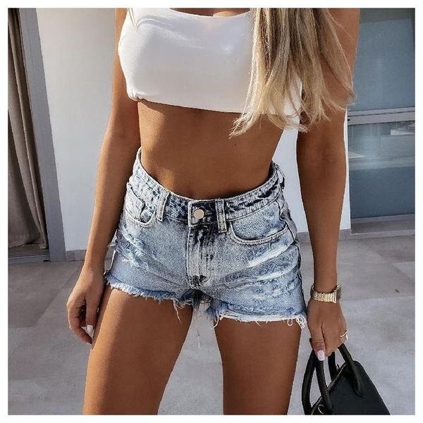 women's shorts high waist crimps women short jeans summer fashion ripped denim casual push-up vintage streetwear, White;black
women's shorts high waist crimps women short jeans summer fashion ripped denim casual push-up vintage streetwear, White;black