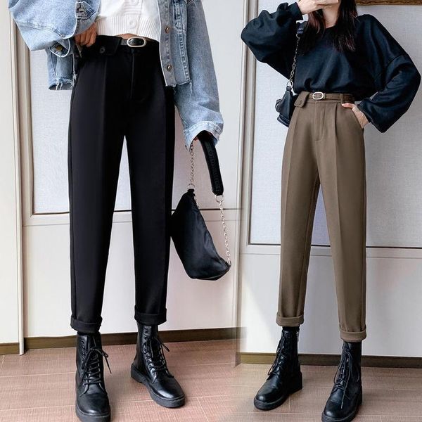 women's pants & capris women 2021 autumn winter wool suit thick warm solid color harem pant casual female high waist loose woolen trous, Black;white
women's pants & capris women 2021 autumn winter wool suit thick warm solid color harem pant casual female high waist loose woolen trous, Black;white
