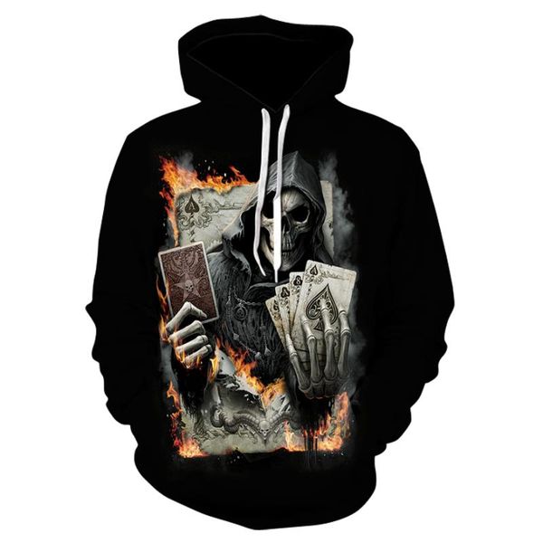 men's hoodies & sweatshirts 3d printed poker skull and zippered hoodie, horror leisure brand pocket women's zipper hip hop pullove, Black
men's hoodies & sweatshirts 3d printed poker skull and zippered hoodie, horror leisure brand pocket women's zipper hip hop pullove, Black