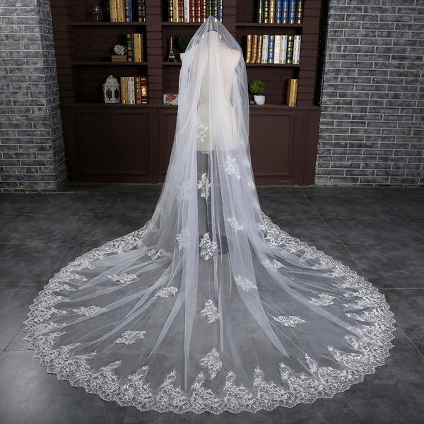 bridal veils voile de mariee 3 meters wedding veil long with comb one layer cathedral bride full lace trim velos novia 2021, Black
bridal veils voile de mariee 3 meters wedding veil long with comb one layer cathedral bride full lace trim velos novia 2021, Black