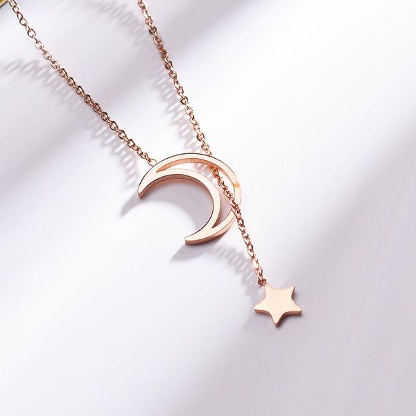 pendant necklaces anti-allergy and non-discoloration, hollow star moon titanium steel clavicle necklace,, Silver
pendant necklaces anti-allergy and non-discoloration, hollow star moon titanium steel clavicle necklace,, Silver