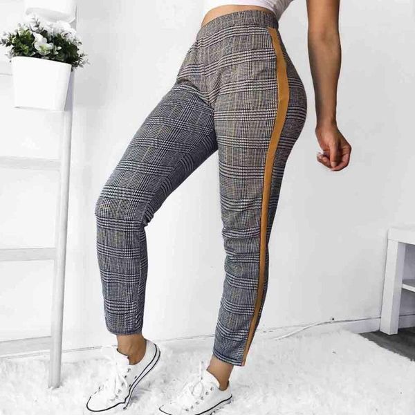 women casual pants stretch skinny elegant check plaid high waist pencil fashion femme striped trousers streetwear bottoms women's & cap, Black;white
women casual pants stretch skinny elegant check plaid high waist pencil fashion femme striped trousers streetwear bottoms women's & cap, Black;white