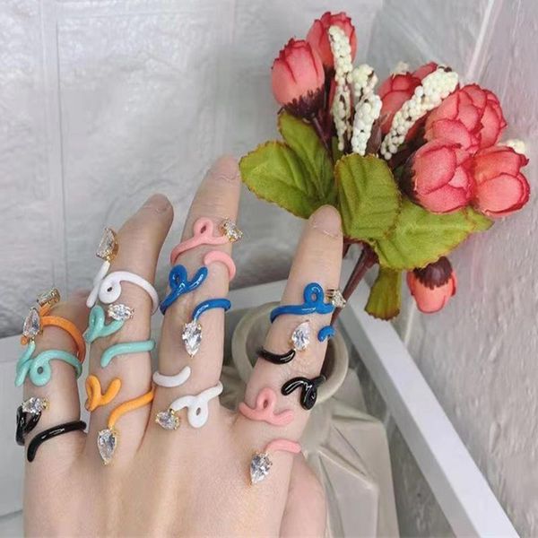 cluster rings simple colorful resin crystal snake for women men teen girls fashionable finger open adjustable ring jewelry, Golden;silver
cluster rings simple colorful resin crystal snake for women men teen girls fashionable finger open adjustable ring jewelry, Golden;silver