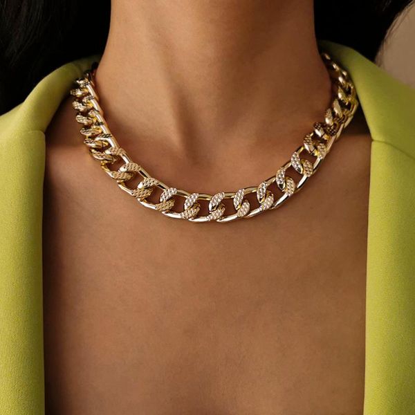 chains cuban choker necklace collares punk vintage chunky thick link aluminum chain for women year jewelry accessories, Silver
chains cuban choker necklace collares punk vintage chunky thick link aluminum chain for women year jewelry accessories, Silver