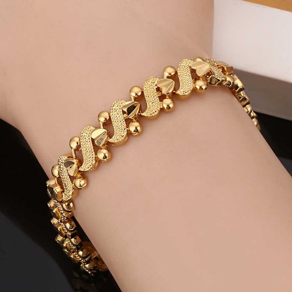 women romantic heart bracelet gold color dubai ethiopian african women jewelry q0717, Black
women romantic heart bracelet gold color dubai ethiopian african women jewelry q0717, Black