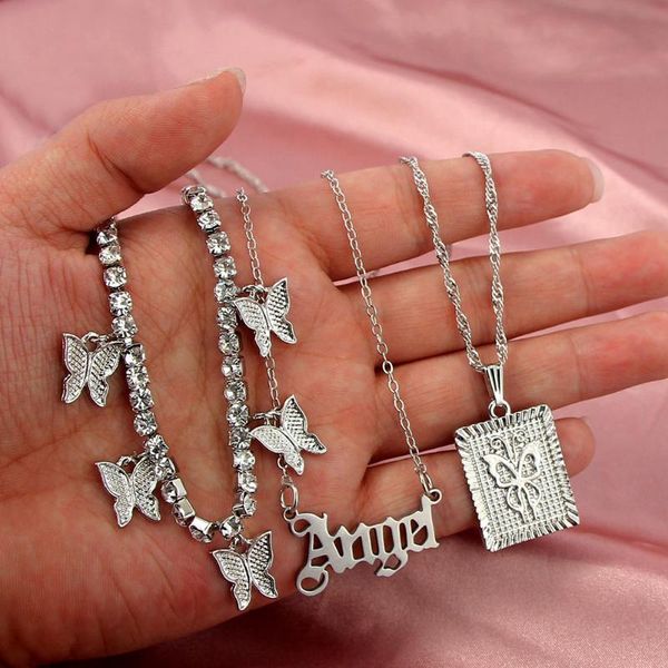 trendy butterfly pendant silver color necklaces for women multilaye chocker iced out chains boho rhinestones jewelry gifts
trendy butterfly pendant silver color necklaces for women multilaye chocker iced out chains boho rhinestones jewelry gifts