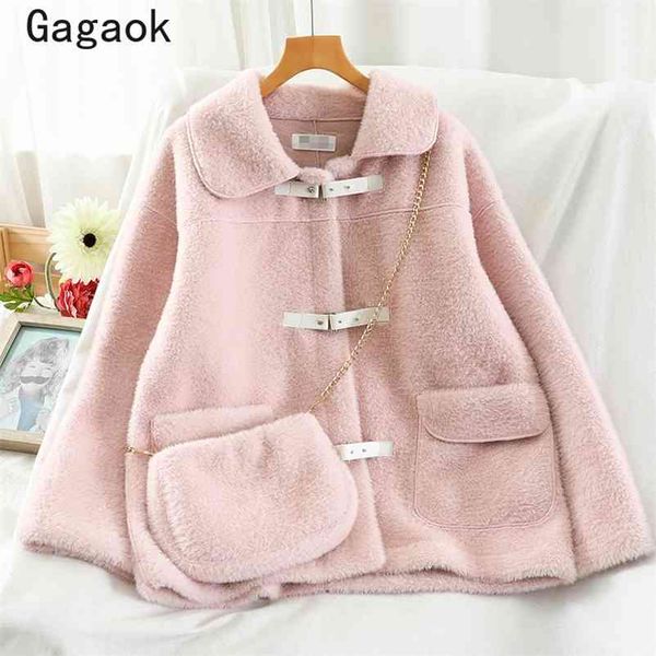 sweet winter thick women jacket solid turn-down collar button bag loose jackets chic warm wild korean coat k4007 210531, Black;brown
sweet winter thick women jacket solid turn-down collar button bag loose jackets chic warm wild korean coat k4007 210531, Black;brown