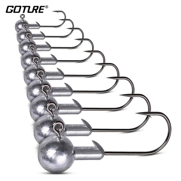goture 50pcs silver ball jig head fishing hooks 1-20g lead fishhook hook for soft lure deep water straight jigging
goture 50pcs silver ball jig head fishing hooks 1-20g lead fishhook hook for soft lure deep water straight jigging